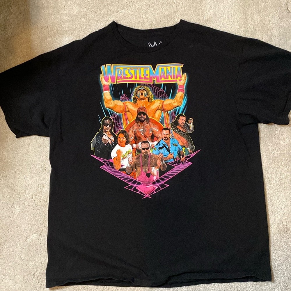 WWE Wrestlemania Group The Ultimate Warrior, Macho Man, Big Boss Man Tee Shirt